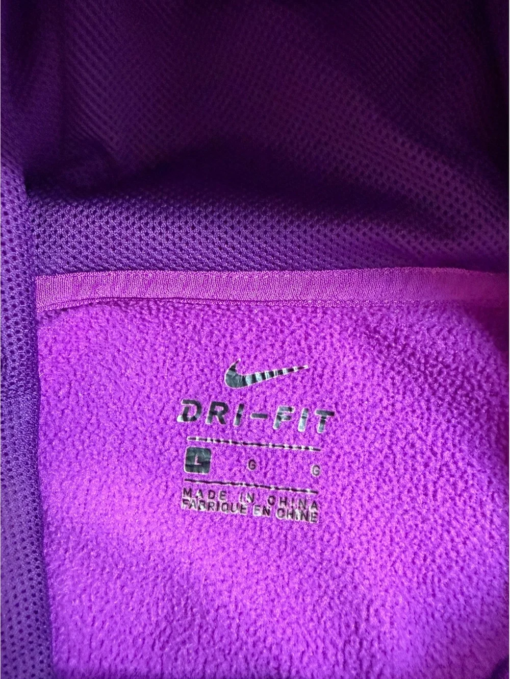 Nike Dri-FIT Girls Purple Pullover Hoodie Athletic Sweatshirt Size L